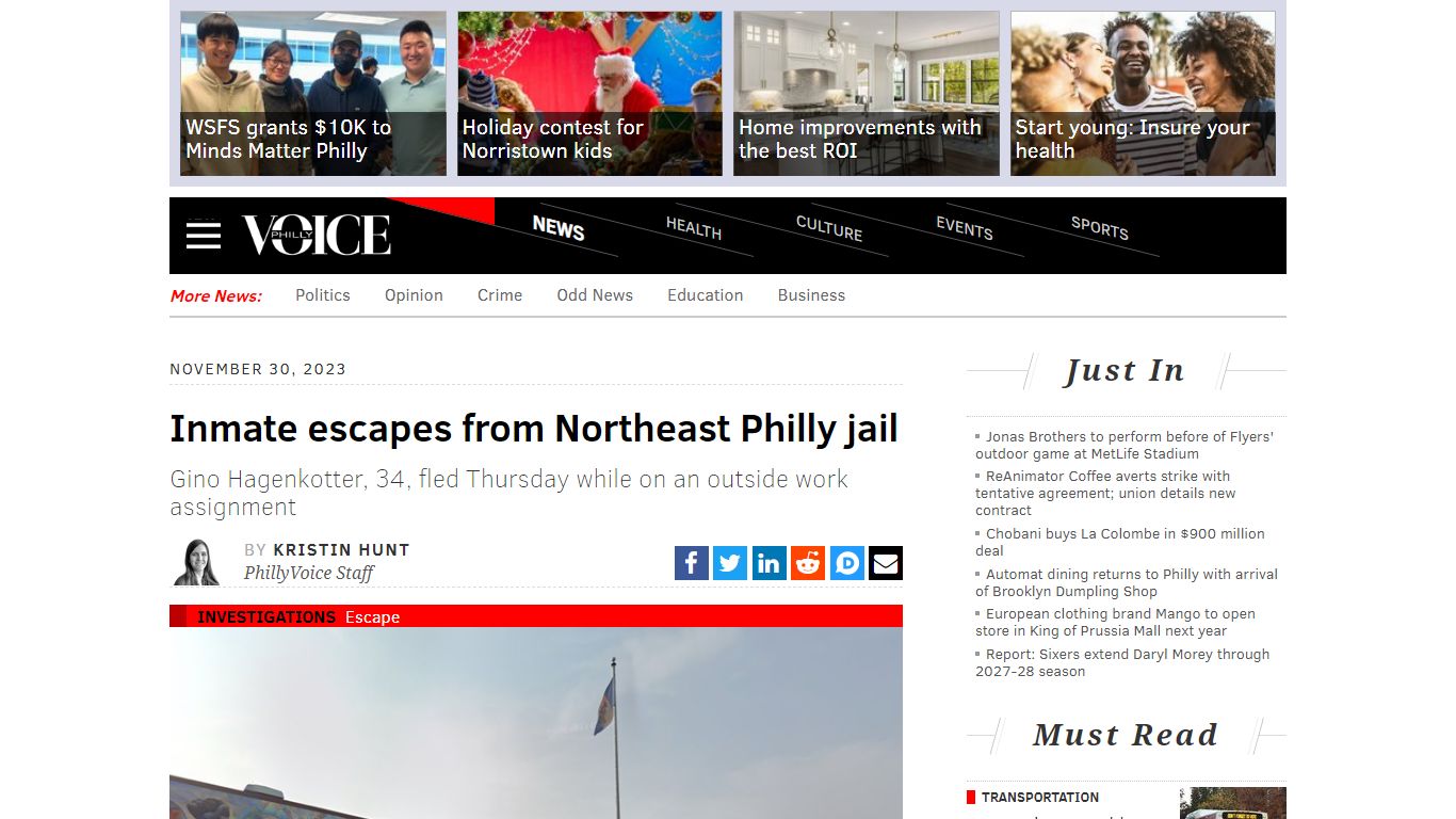 Inmate escapes from Northeast Philly prison | PhillyVoice